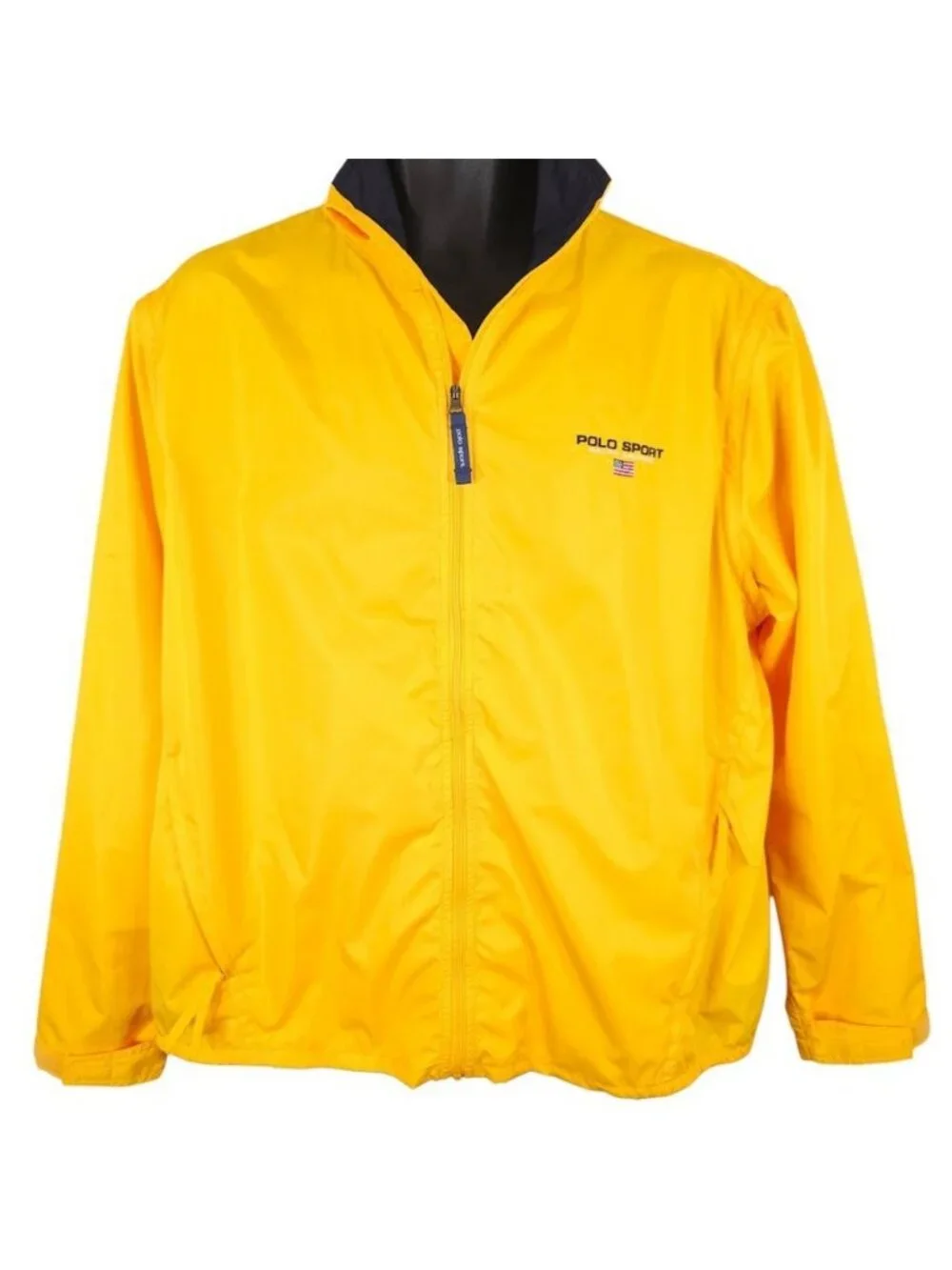 Vintage Polo Sport Windbreaker Jacket Mens Size Medium Yellow 90s Vest